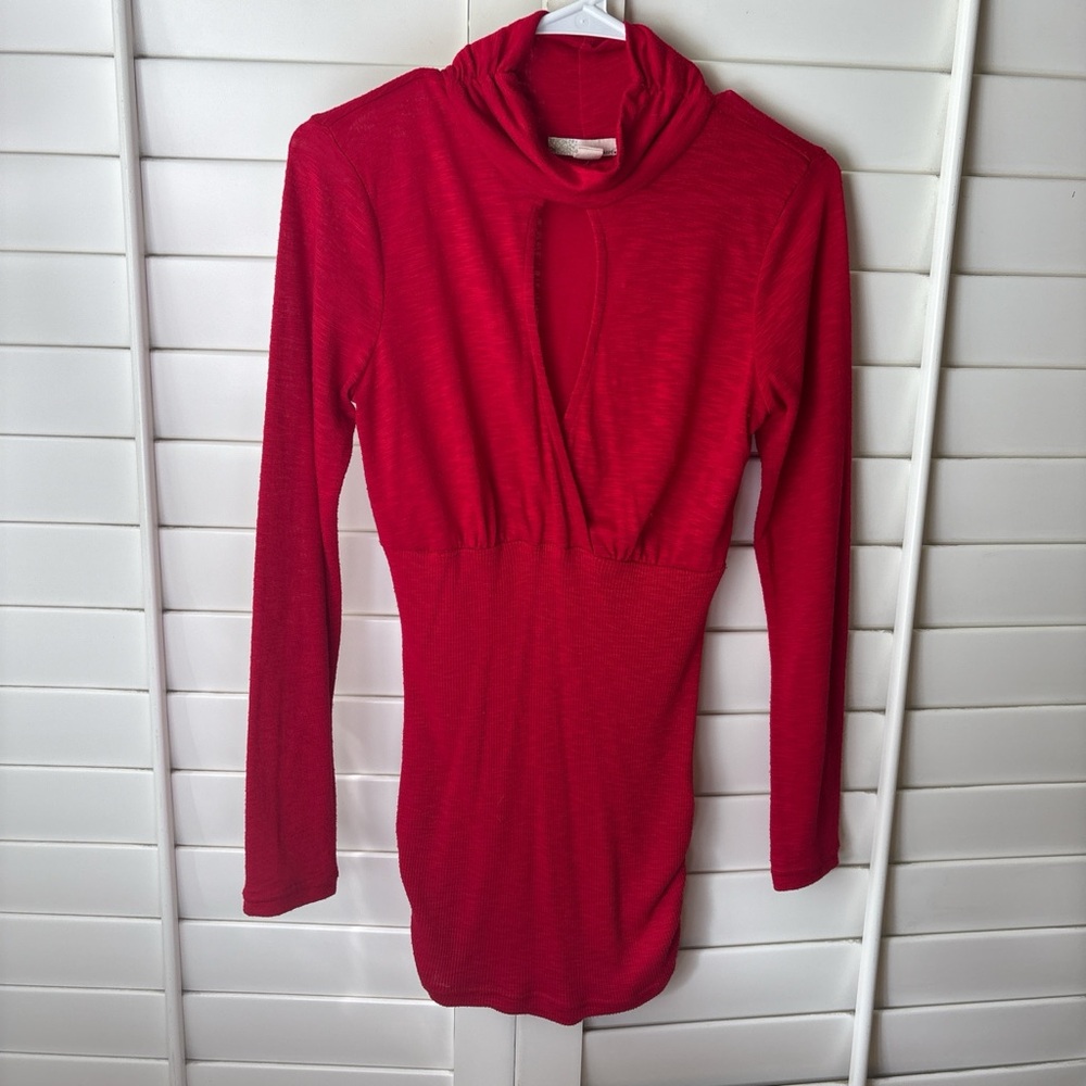 Derek Heart Bold Red Blouse